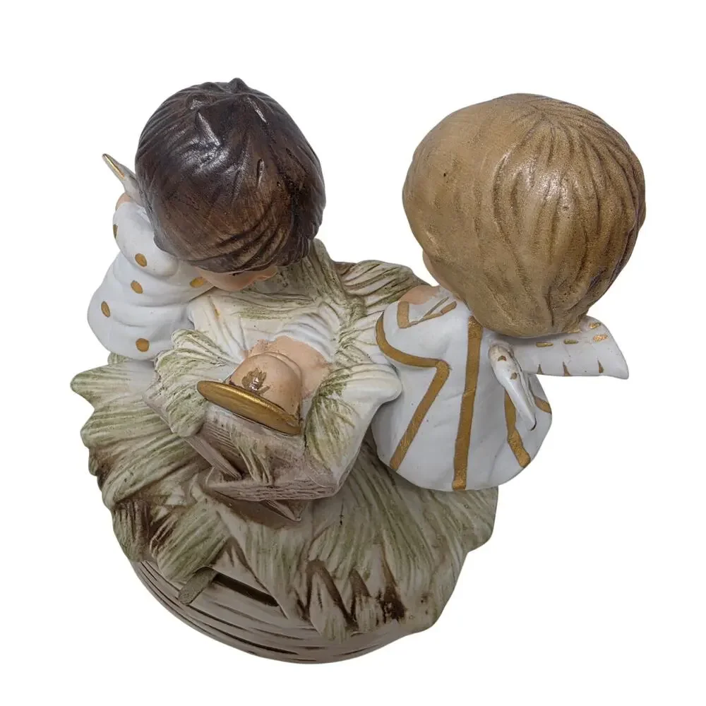 Vintage 1972 Moppets Fran Mar Nativity Music Box Japan w Original Box